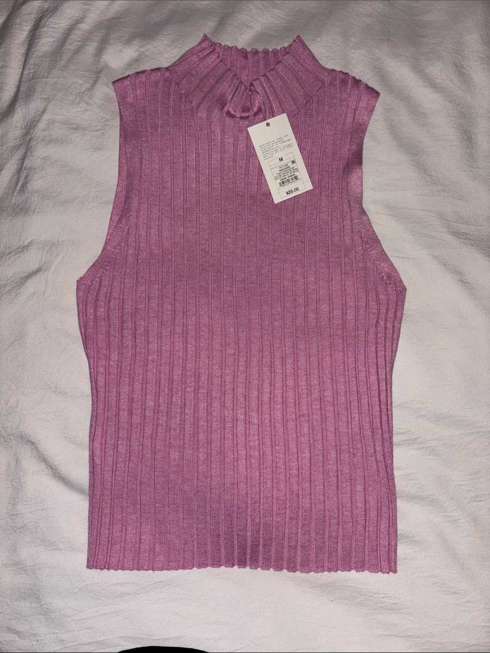 a new day Sleeveless Ribbed Mock Neck Top - Mauve